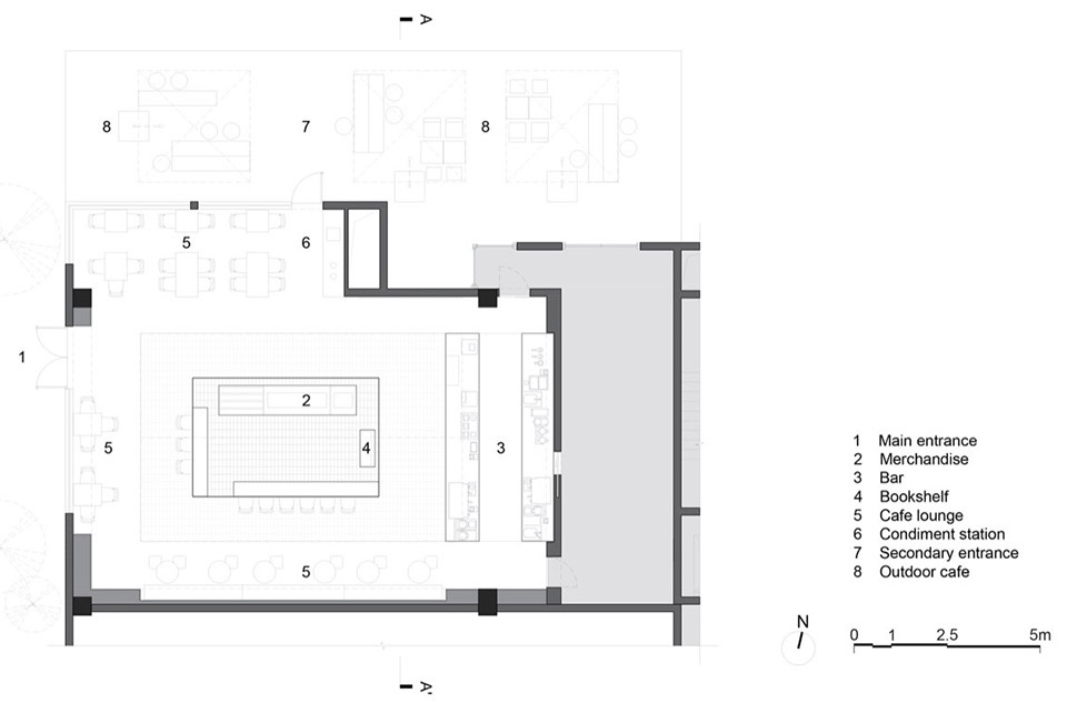 NeriHu Project Blue Bottle Coffee Columbia Circle Cafe Plan A3 1 100