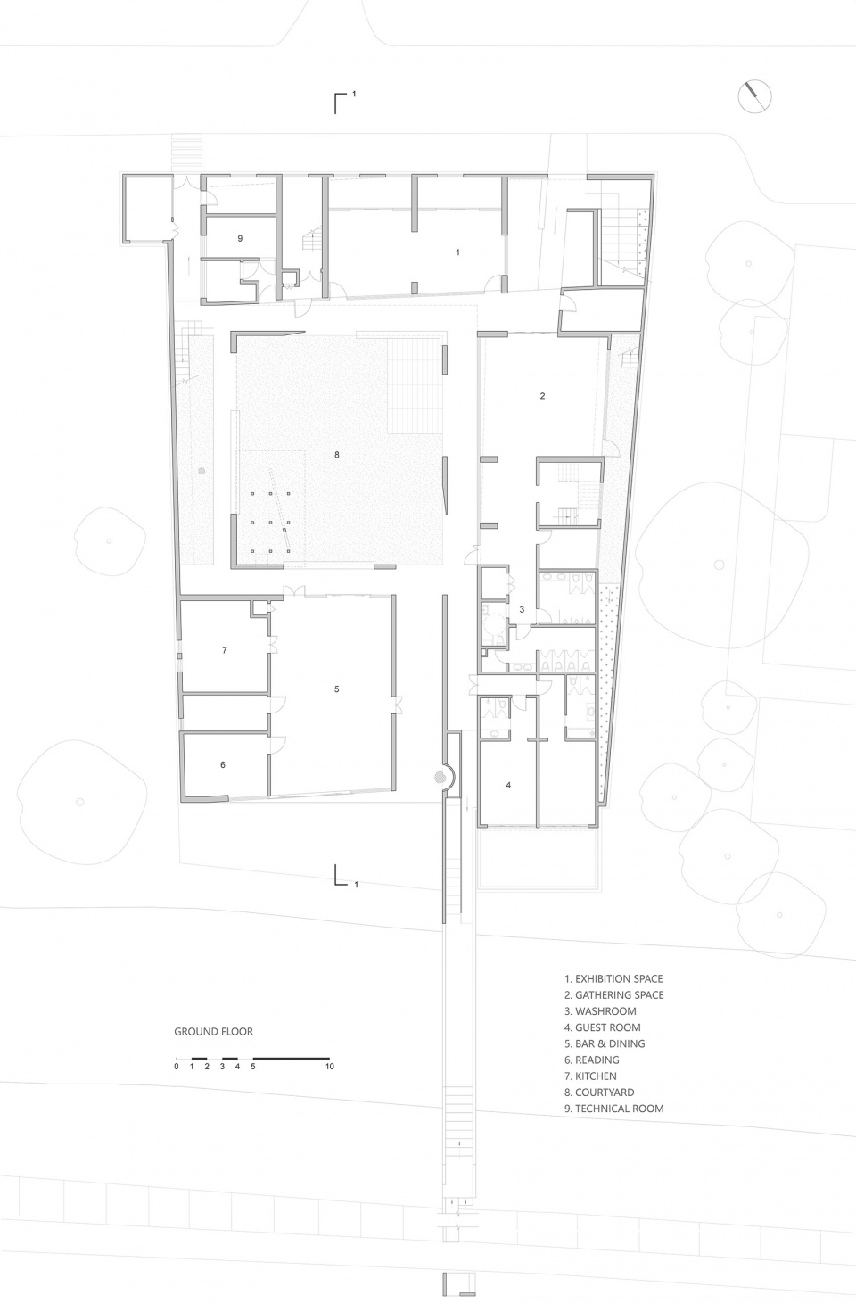 GROUND FLOOR PLANq center shanghai langxia activity center for villagers by ppas atelier tf