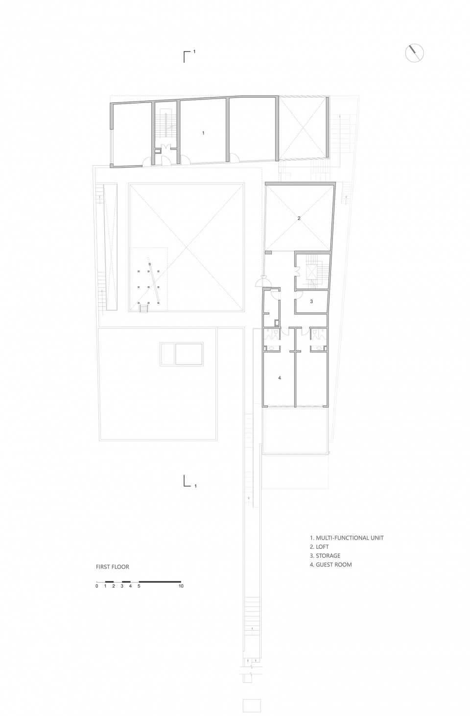 FIRST FLOOR PLANq center shanghai langxia activity center for villagers by ppas atelier tf