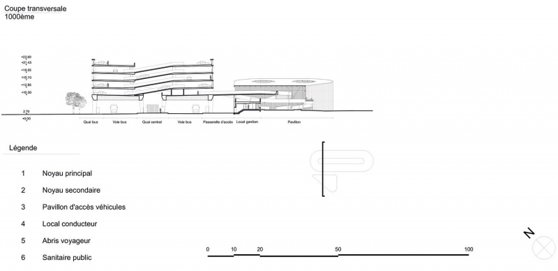 park and ride and bus station by ateliers o s architectes
