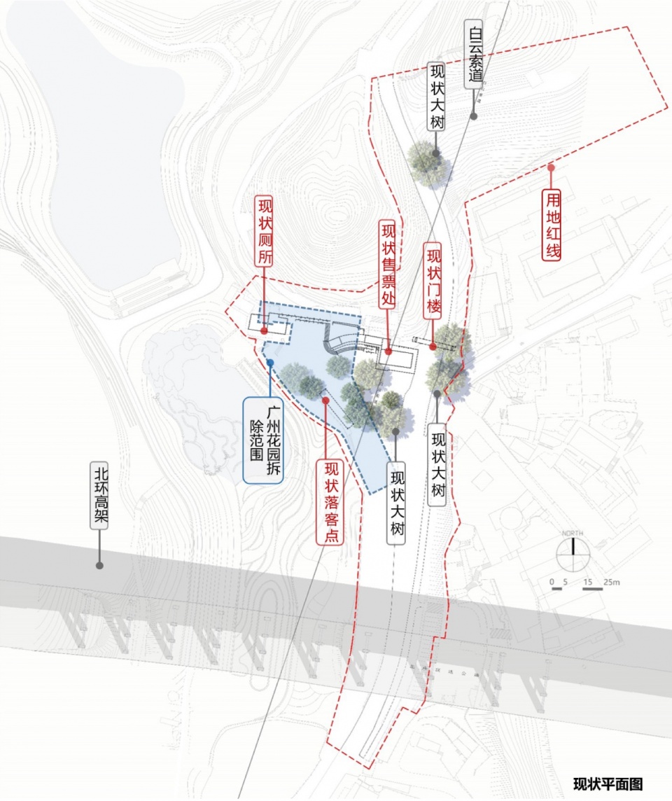 改造前后平面图01 yunshan road south distribution square of baiyun mountain