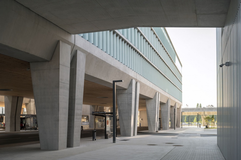 park and ride and bus station by ateliers o s architectes