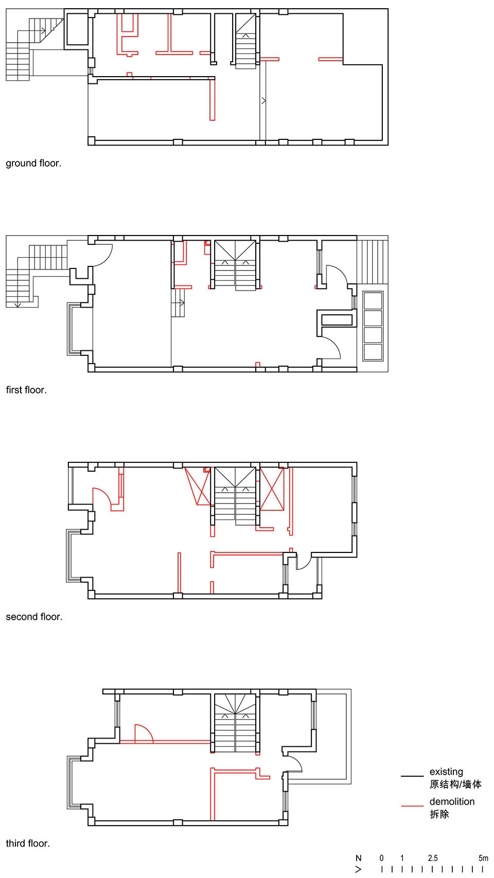 Demolition plan hongqing office renovation by atelier siyu 拷贝