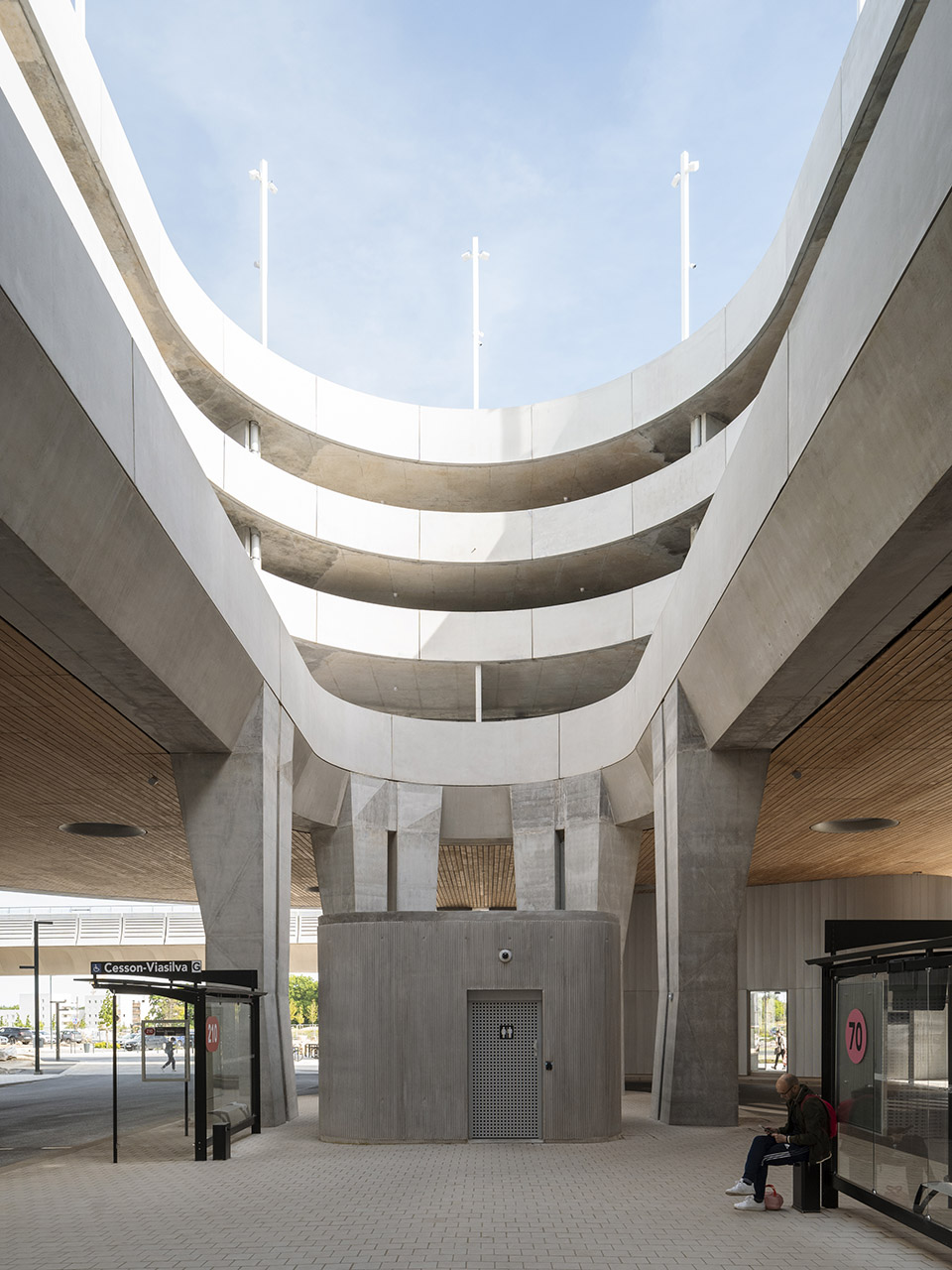 park and ride and bus station by ateliers o s architectes