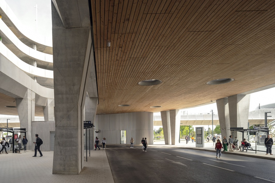 park and ride and bus station by ateliers o s architectes