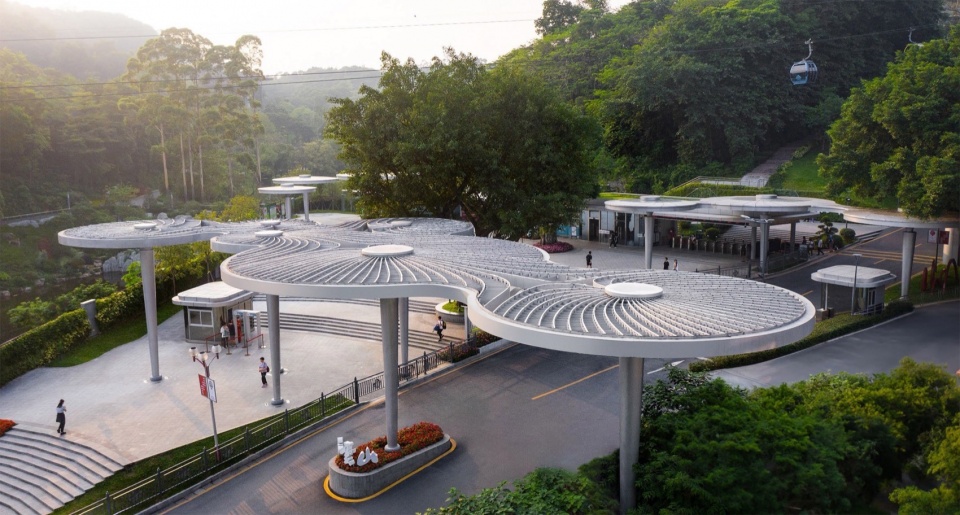 集散广场标识性门楼 yunshan road south distribution square of baiyun mountain