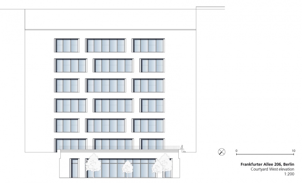 FA206 courtyard elevation west c TCHOBAN VOSS Architekten