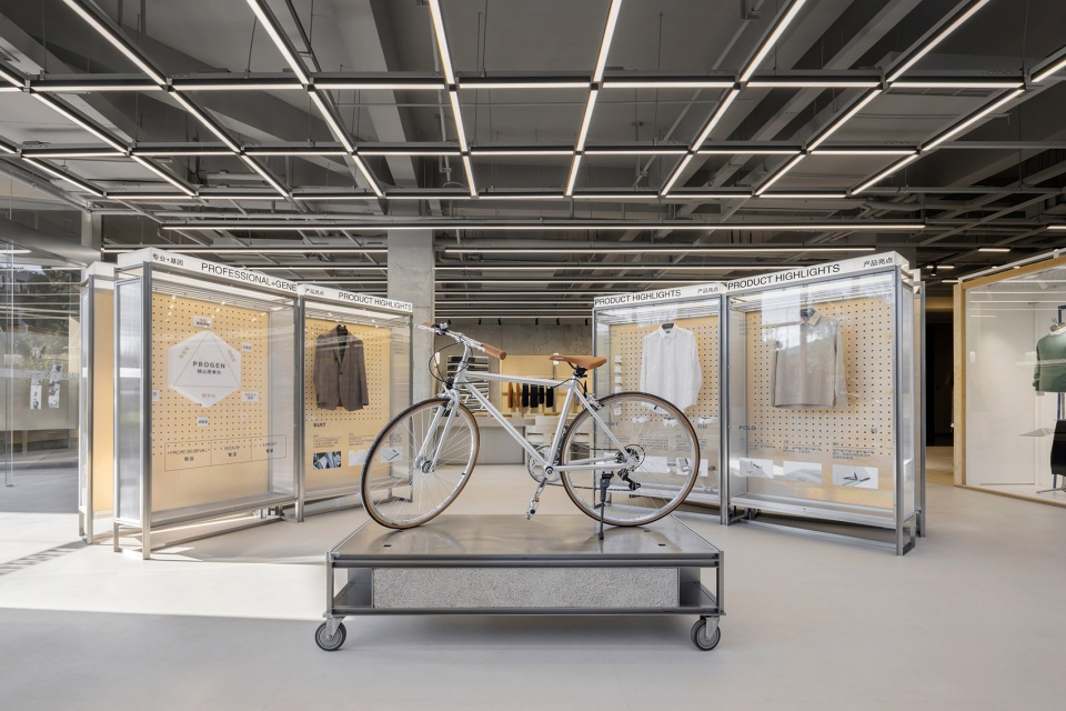 an experimental store featuring an editable display system by greater dog architects