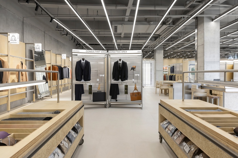 an experimental store featuring an editable display system by greater dog architects