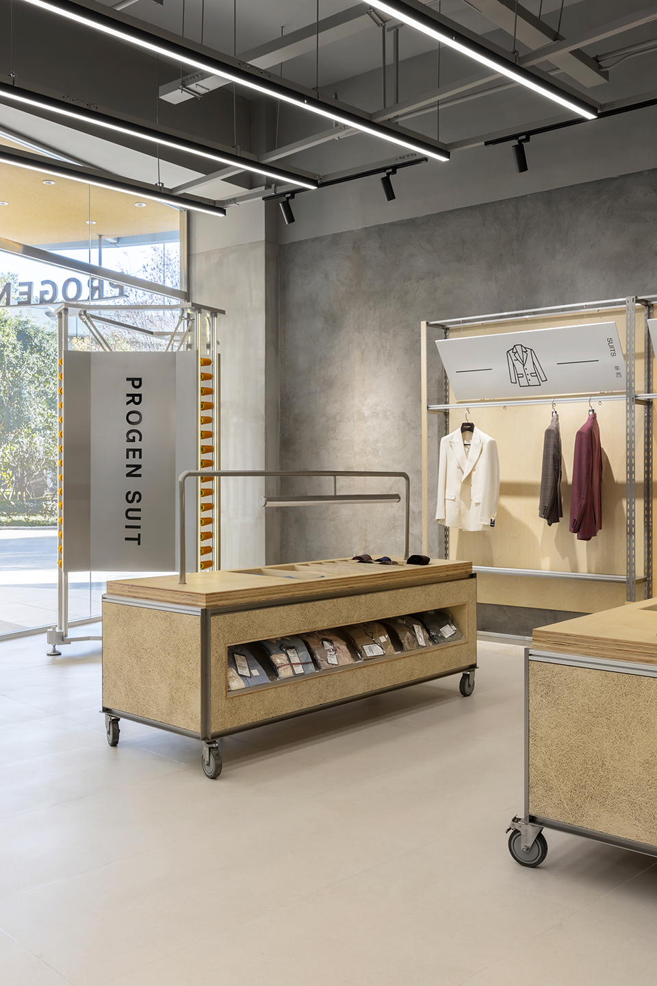 an experimental store featuring an editable display system by greater dog architects