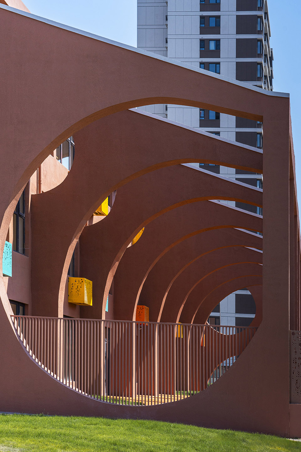 the kindergarten next to the old warehouses