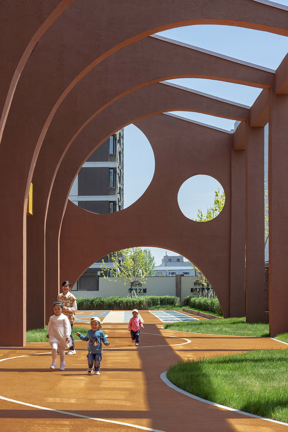 the kindergarten next to the old warehouses