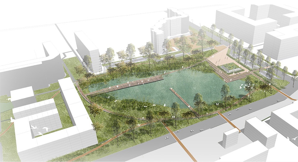 Revitalisation of Tikhoye lake by Novascape Brusnika Design