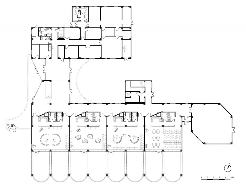 the kindergarten next to the old warehouses