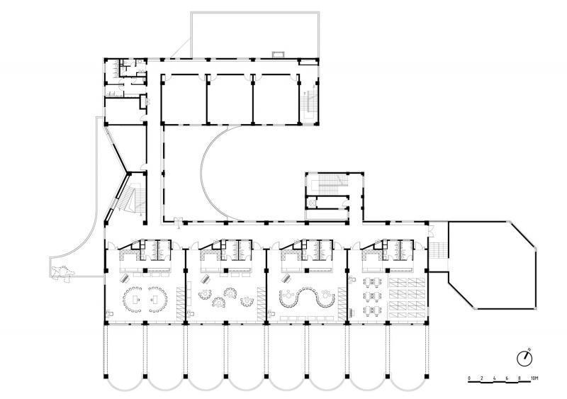 the kindergarten next to the old warehouses