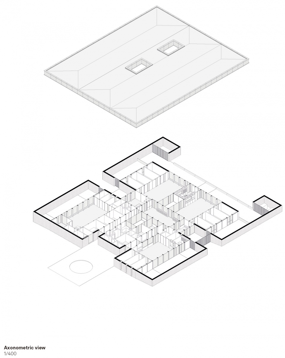 CES COM AXONOMETRIC VIEW intercommunal daycare and early childhood center in espalion