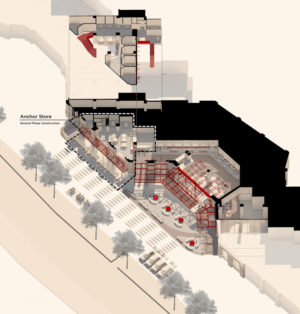 axonometric drawing meeteat hengyang by lel design studio