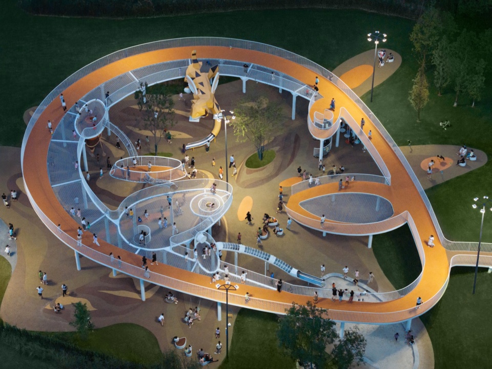 liuquan lake childrens park 24水滴状的山麓无限探险环