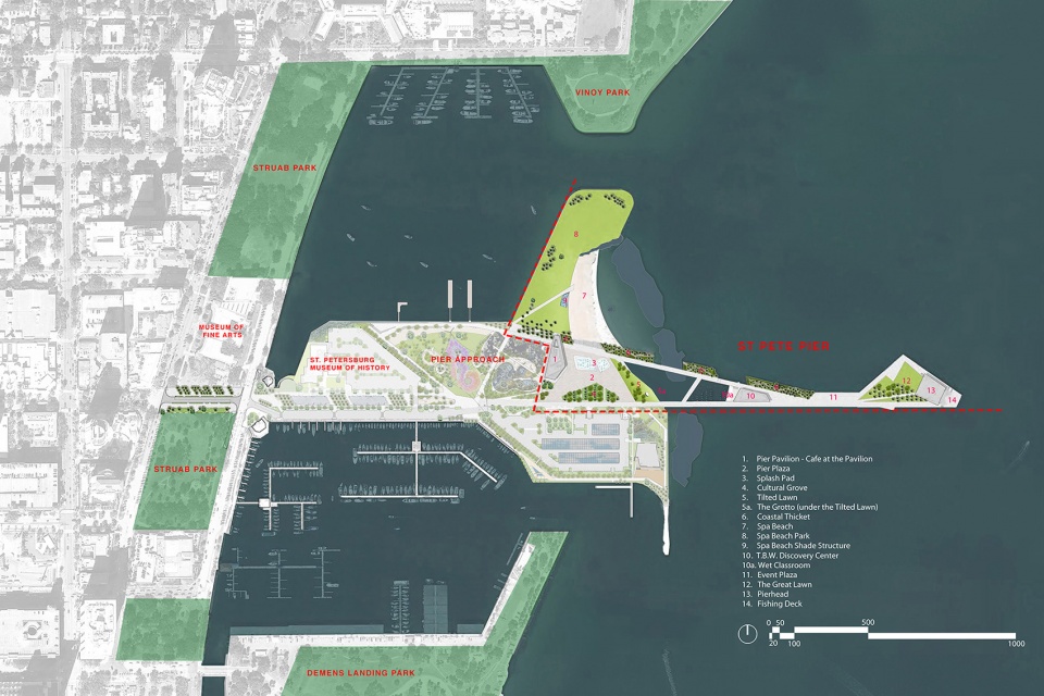 2023 ASLA URBAN DESIGN AWARD OF HONOR St Pete Pier Revitalization of Waterfront and Historic Pier Site by KEN SMITH WORKSHOP
