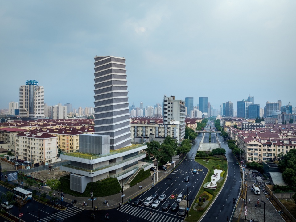 Ventilation Tower at Dongfang Road of East West Passageway and Ventilation Shaft of Pudong Avenue Station on Metro Line 14 Pudong Shangha...