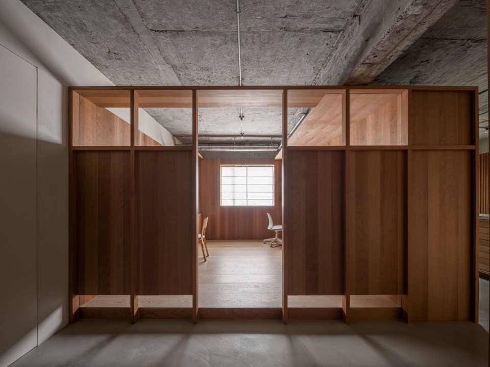 wooden structure in concrete by wuy architects