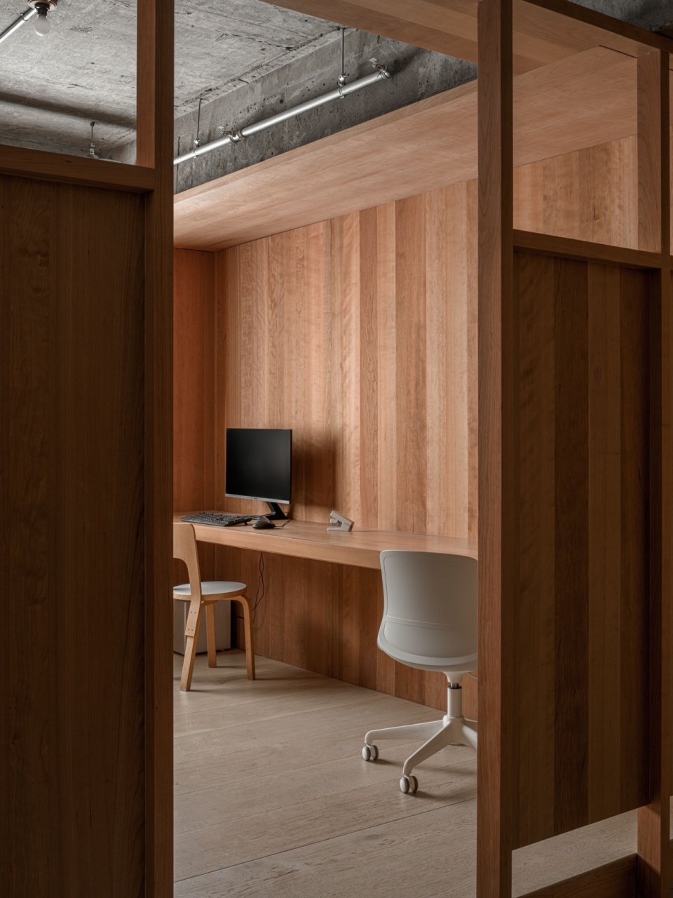 wooden structure in concrete by wuy architects