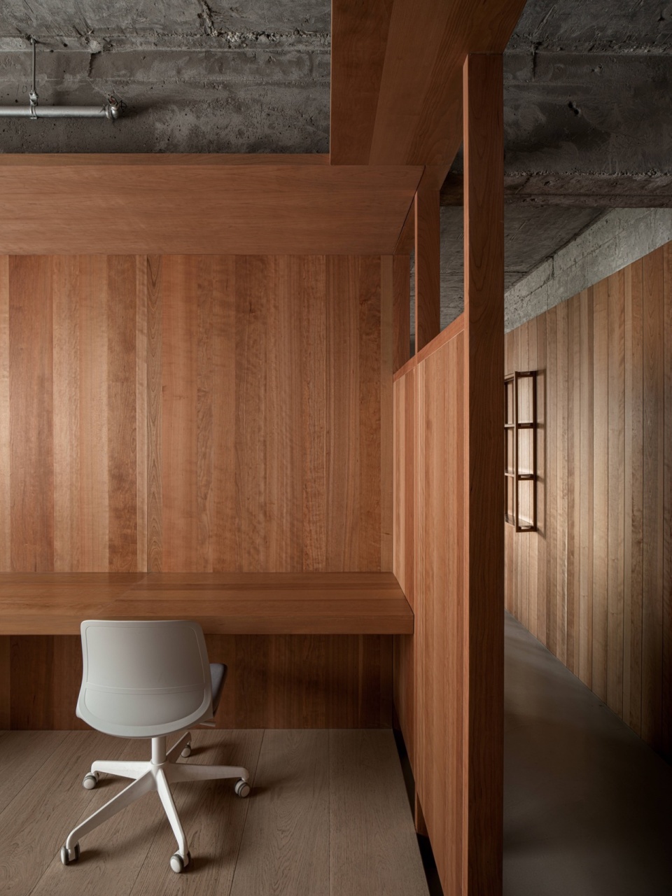 wooden structure in concrete by wuy architects