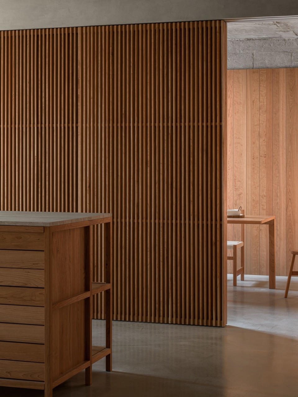 wooden structure in concrete by wuy architects