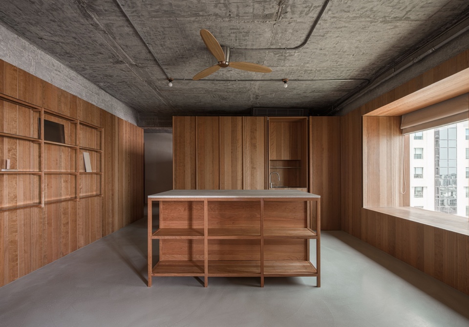wooden structure in concrete by wuy architects