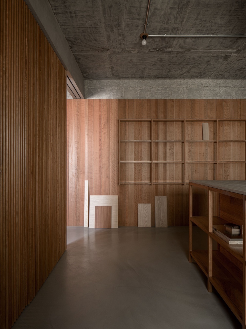 wooden structure in concrete by wuy architects