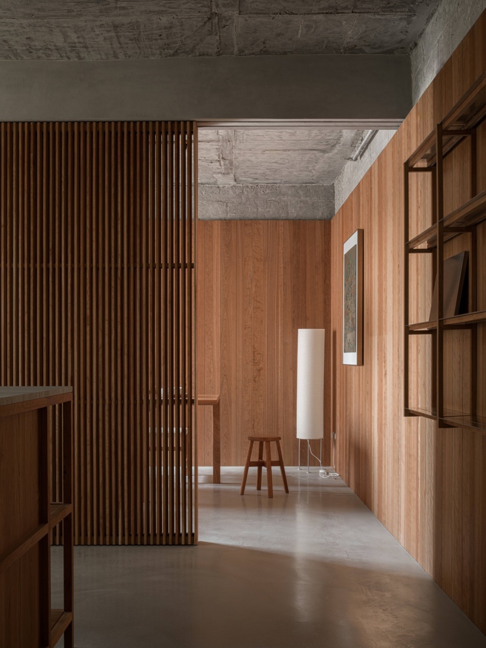 wooden structure in concrete by wuy architects