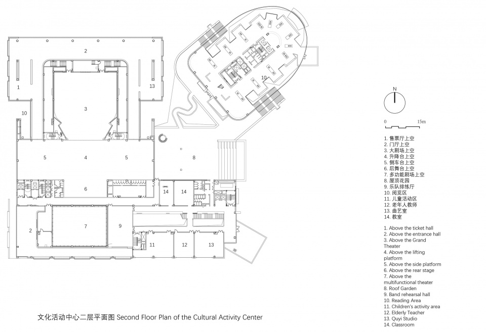 文化活动中心二层平面图huilongguan sports park by cadg daqiarchitects