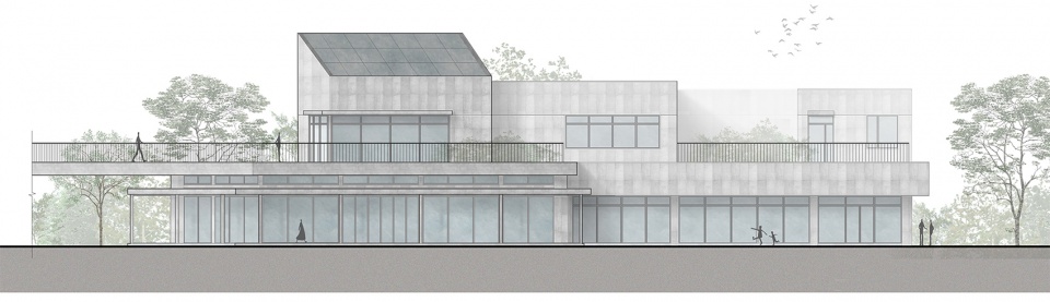 河溪南侧建筑主立面 jianling environmental learning center