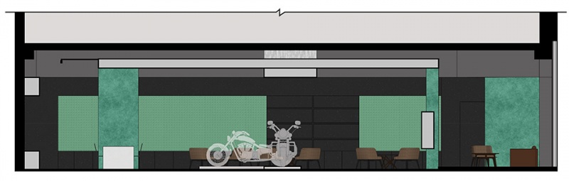 motorcycle club by airwall architecture office