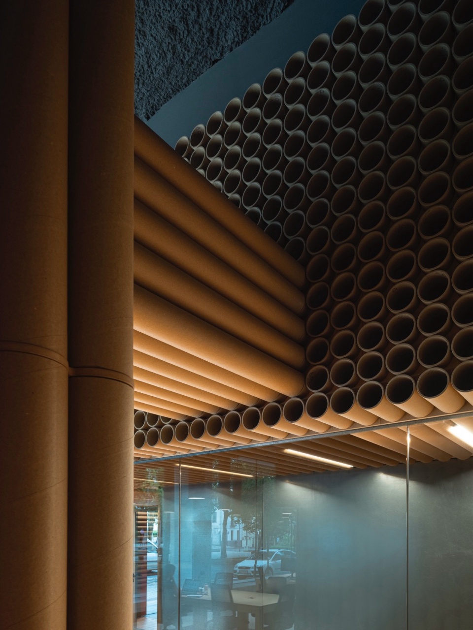 red cross on the street the cardboard office by tomas garcia piriz studio
