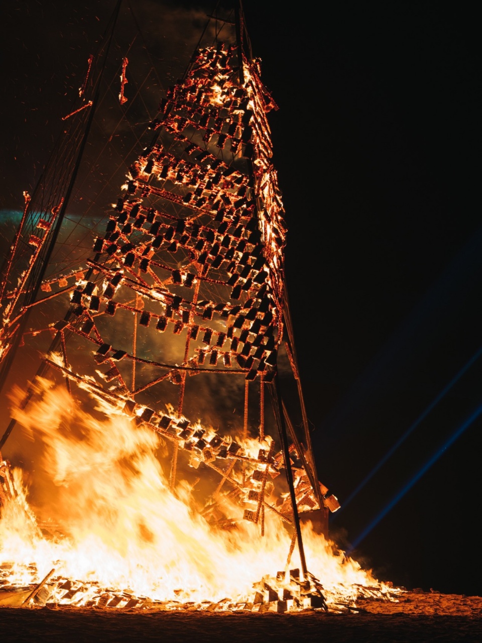 fire wings seaside bonfire at the 2024 aranya theater festival by atelier heimat