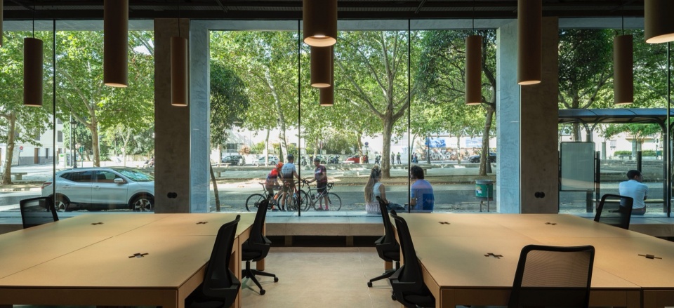 red cross on the street the cardboard office by tomas garcia piriz studio