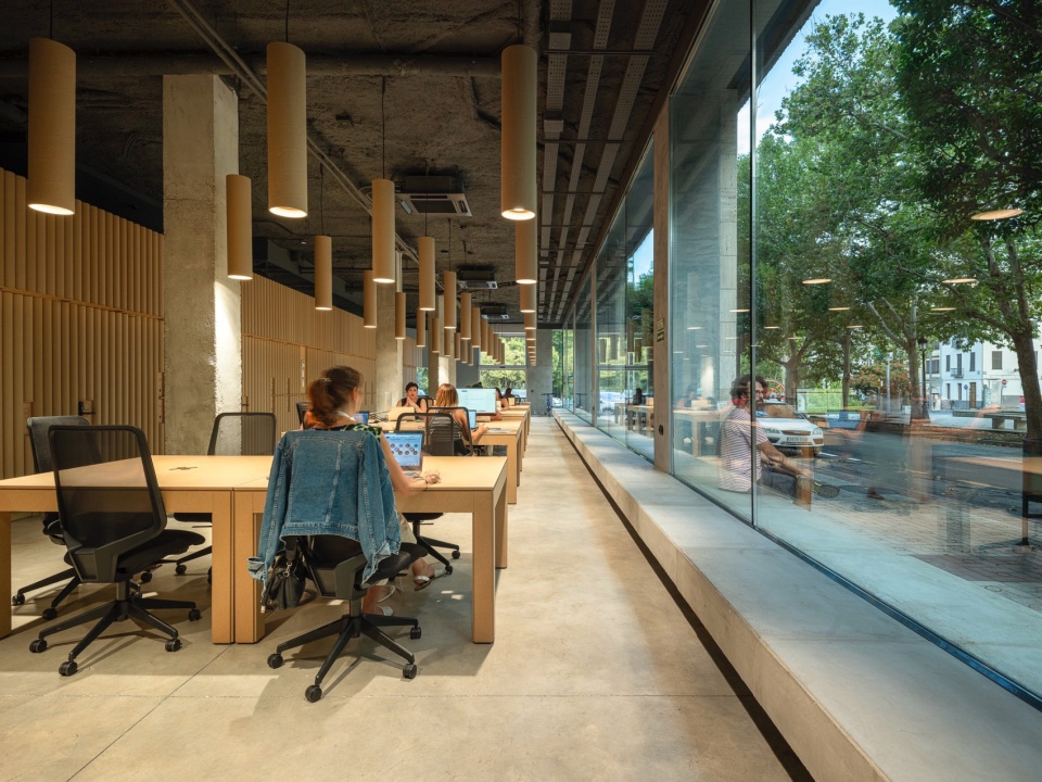 red cross on the street the cardboard office by tomas garcia piriz studio