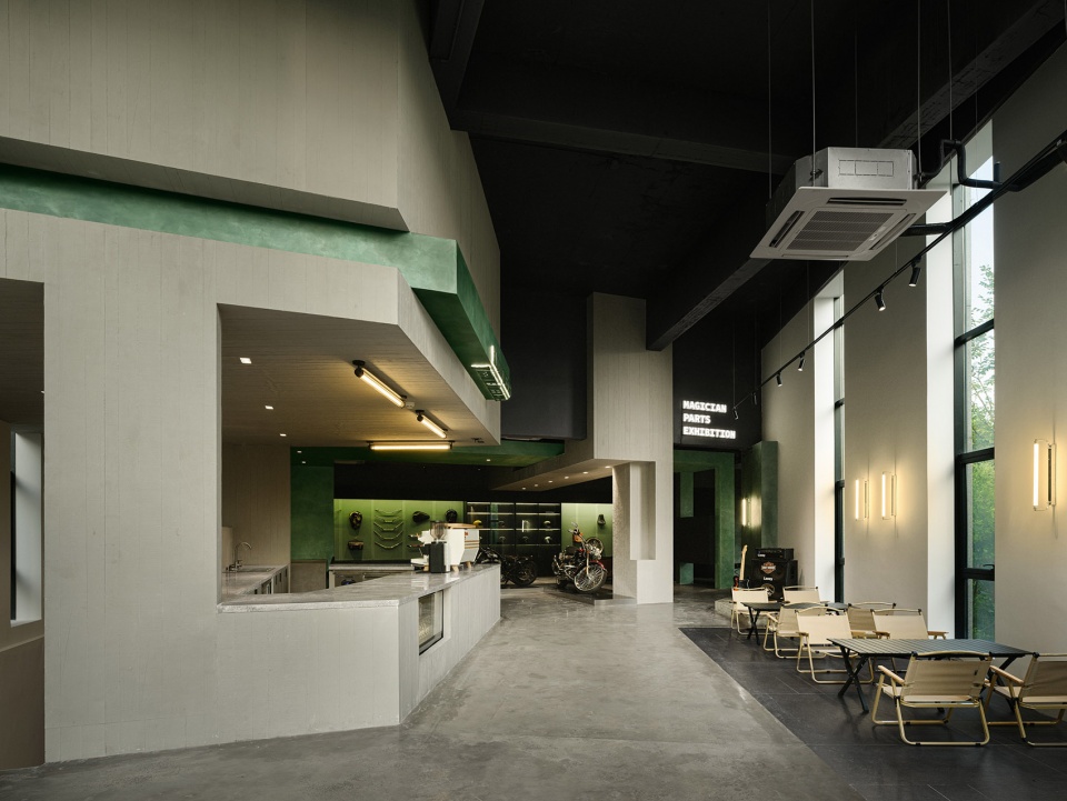 motorcycle club by airwall architecture office