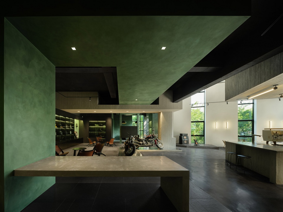 motorcycle club by airwall architecture office