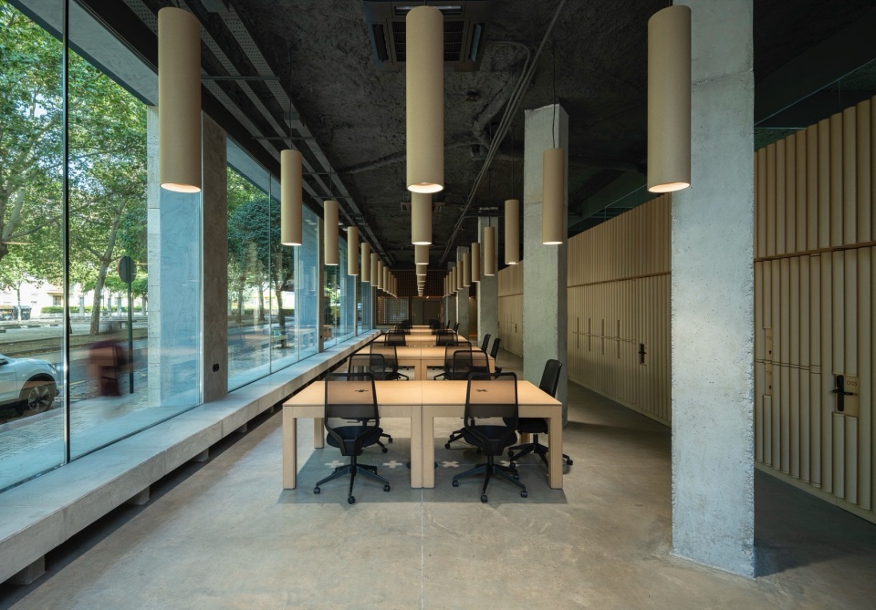 red cross on the street the cardboard office by tomas garcia piriz studio