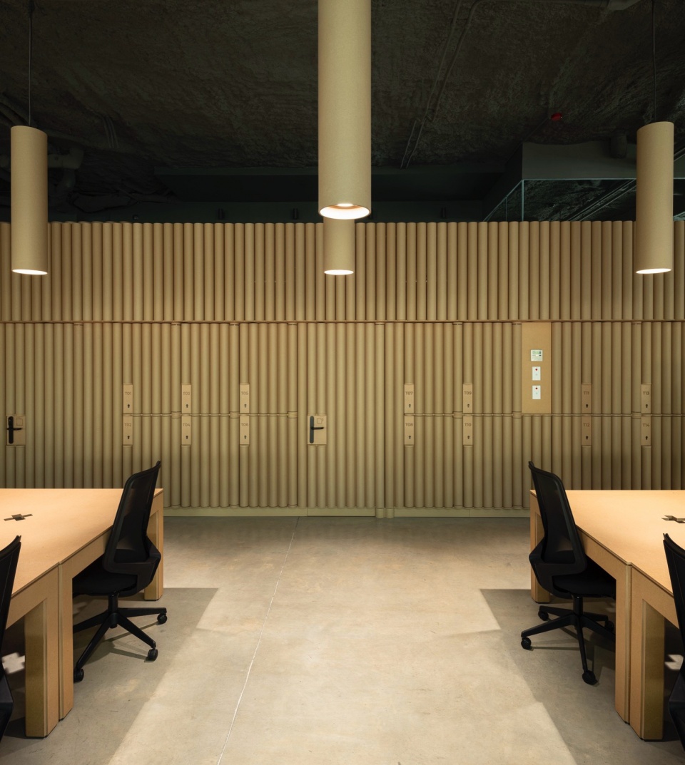 red cross on the street the cardboard office by tomas garcia piriz studio