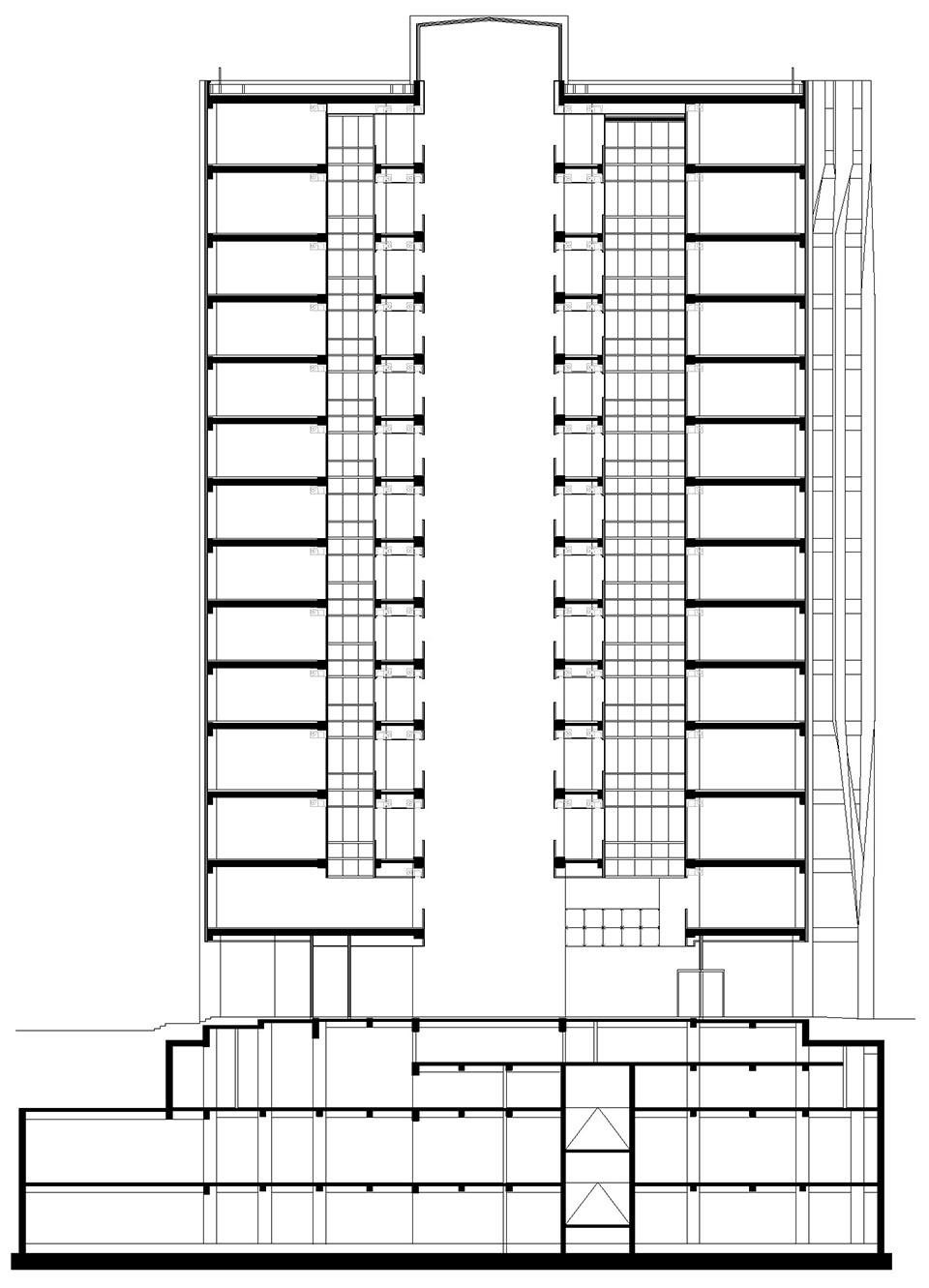 . 之字大厦 剖面 Section ©FCJZ zigzag tower