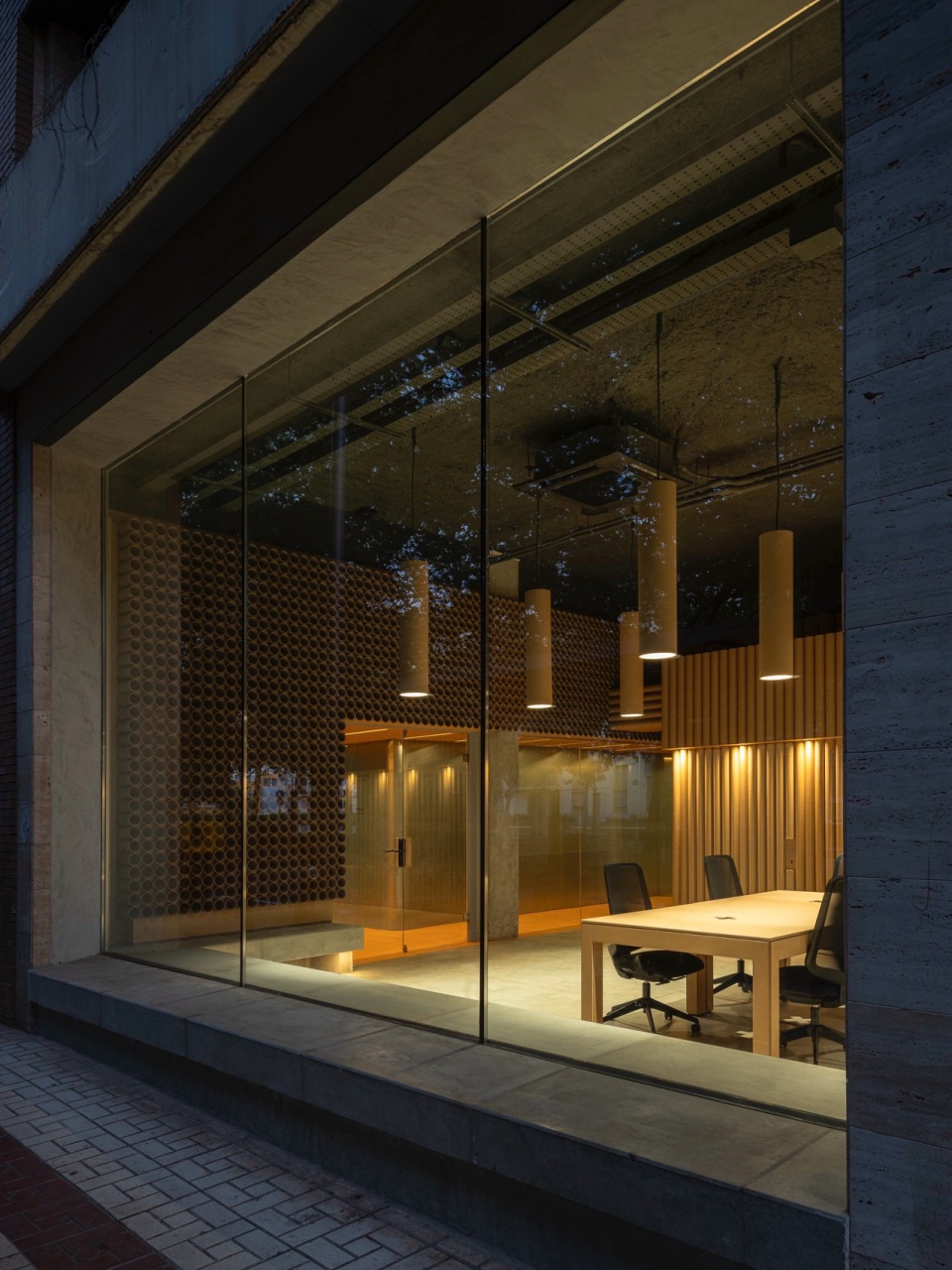 red cross on the street the cardboard office by tomas garcia piriz studio
