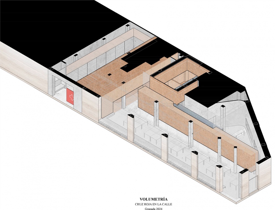 red cross on the street the cardboard office by tomas garcia piriz studio