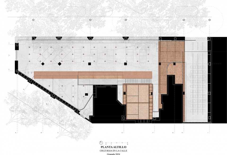 red cross on the street the cardboard office by tomas garcia piriz studio
