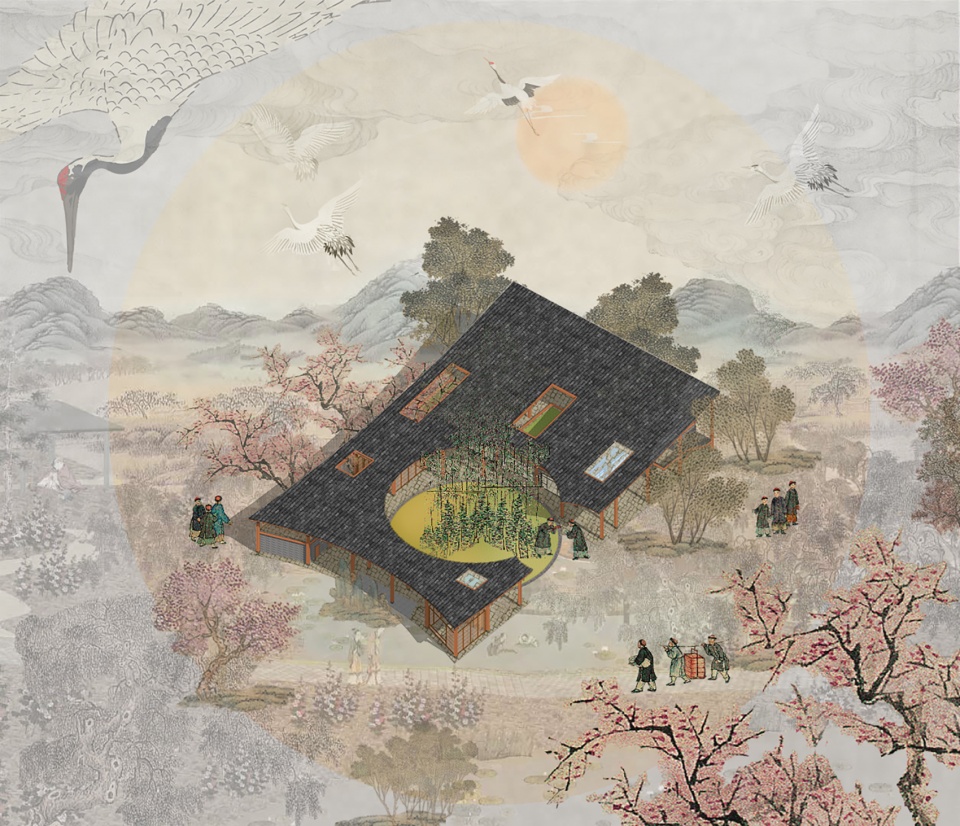 Axonometric tianfu vegetable fragrance expo garden peoples elegance