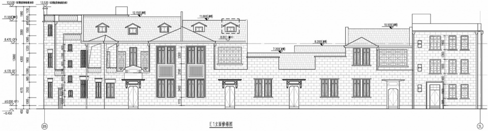 E1楼正面图