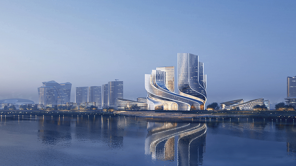 Tencent Helix by Ole Scheeren © Buro OS 01 Night View ft6