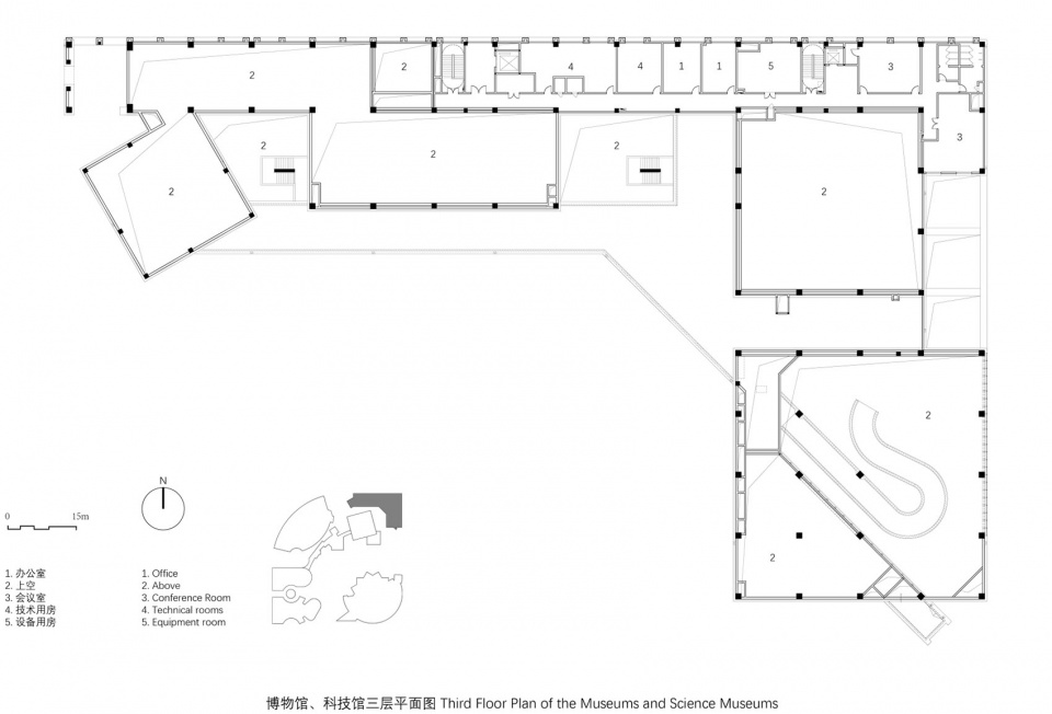 博物馆、科技馆三层平面图 wuhan dongxihu cultural center